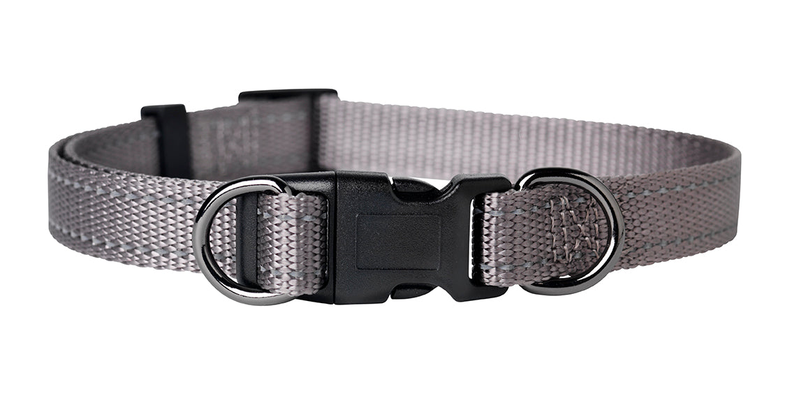 Hundhalsband DOGMAN Iris justerbart 22-35cm grå