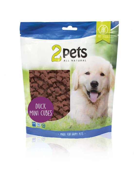 2Pets Hundgodis 2pets Dogsnack Duck MiniCubes 400 g