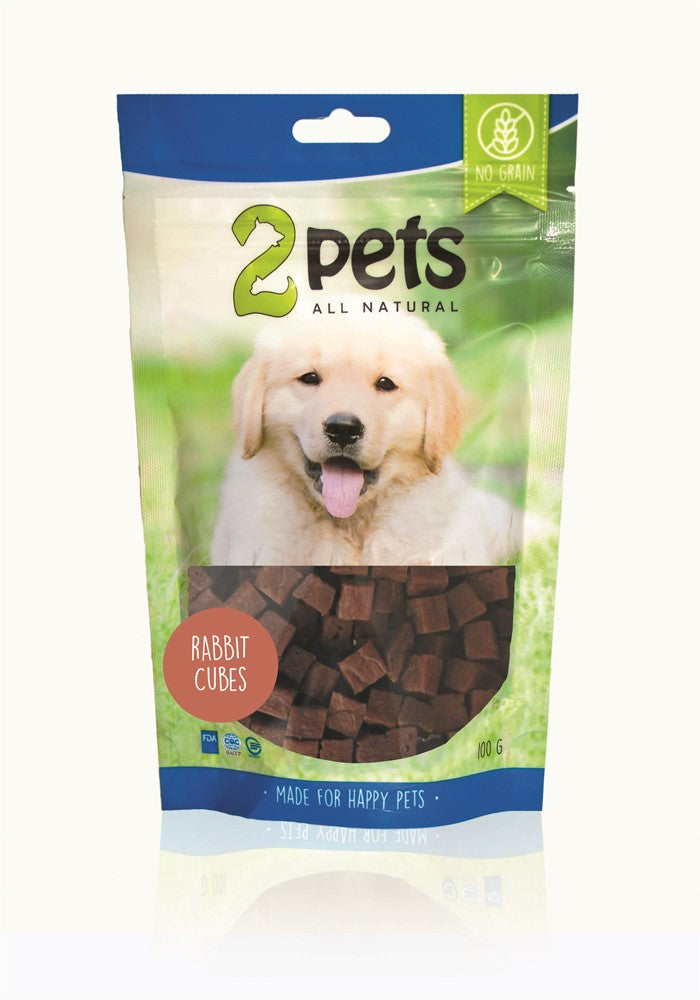 2pets Dogsnack Rabbit Cubes 100 g