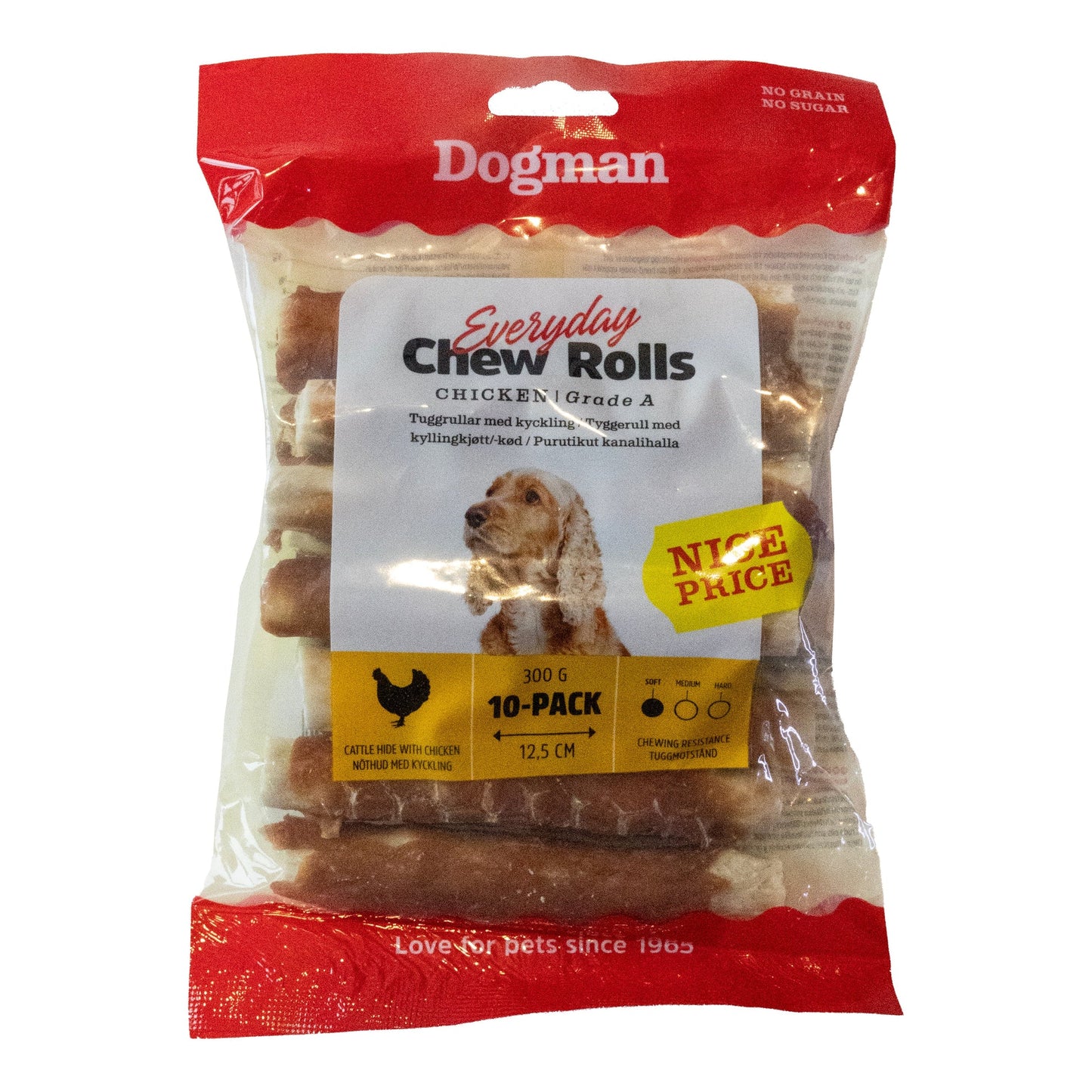 Dogman Chew Rolls Chicken 10-pack – 300g