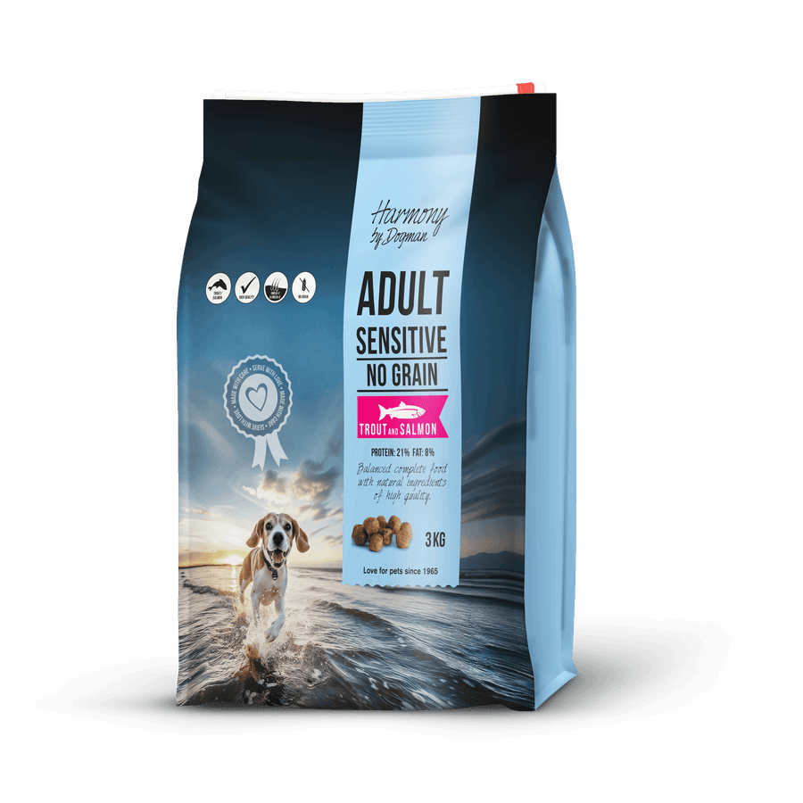 Harmony Adult Sensitive 3kg – Spannmålsfritt med Öring & Lax