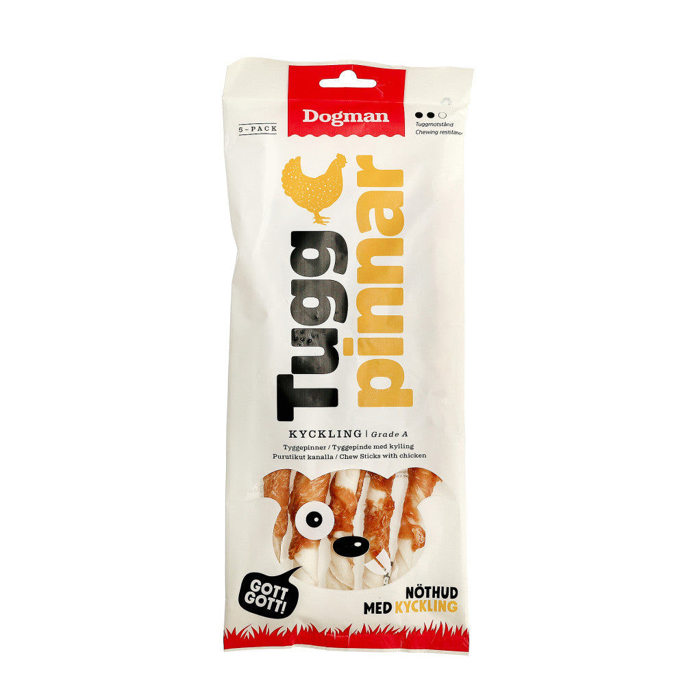 Dogman Tuggpinnar med Kyckling 5p Vit 25cm