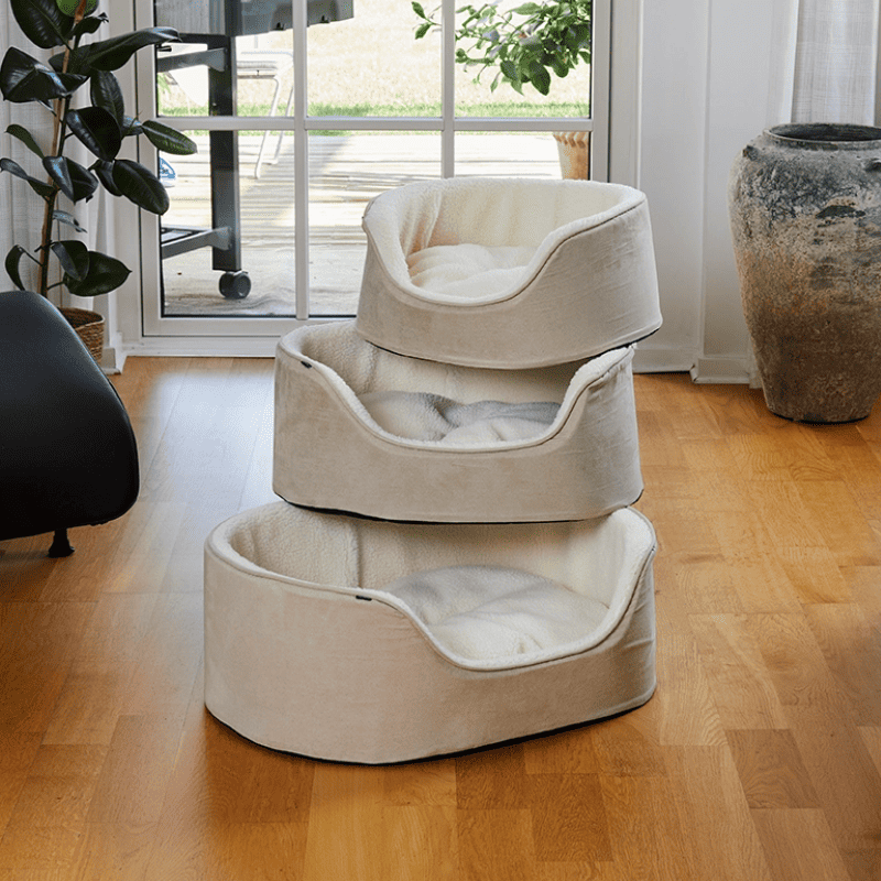 Dogman Bädd Sherpa med hög kant Beige