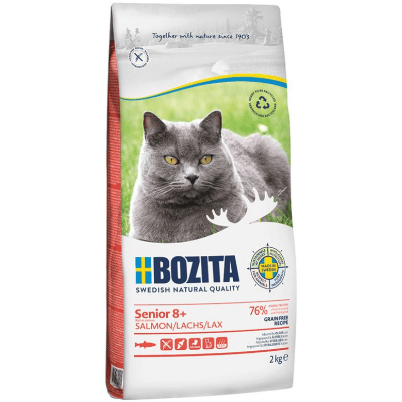 Bozita Senior 8+ Lax Spannmålsfritt Kattfoder 2 kg