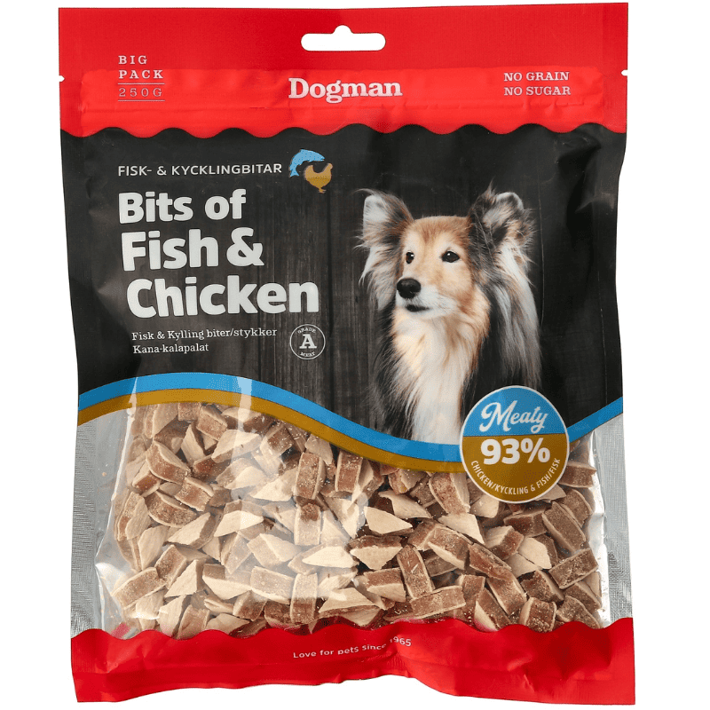 Dogman Bits of Fish & Chicken Hundgodis 100g