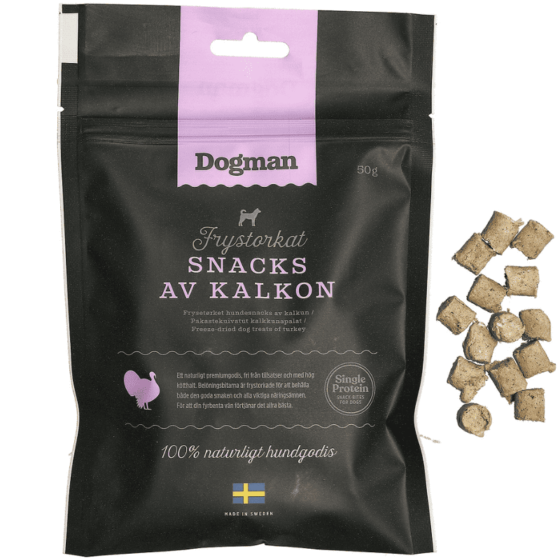 Dogman Frystorkat Snacks Kalkon 50g