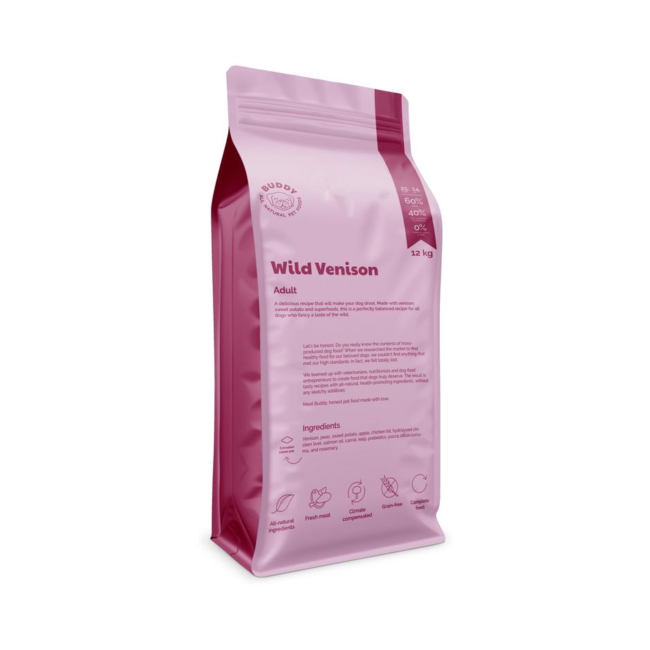 Buddy Wild Venison Adult Torrfoder 12 kg