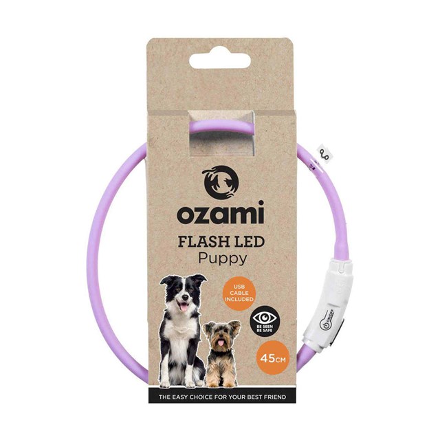 Ozami hundhalsband Flash LED Lila Puppy 45 cm