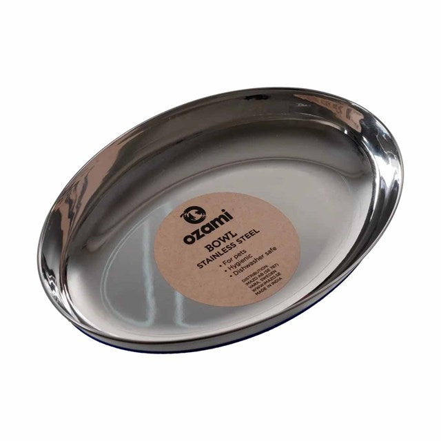 Ozami Kattskål - Rostfri - Oval - Blå - 250 ml
