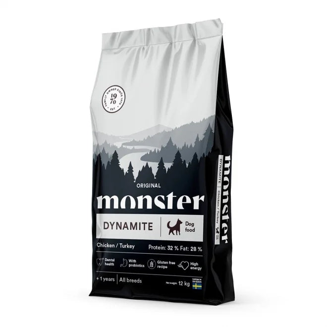 Monster Original dynamite Chicken & Turkey Hundfoder 12kg