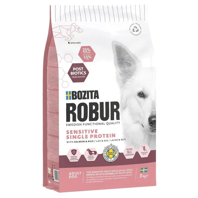 Bozita Robur Sensitive Single Protein Lax & Ris 3 kg