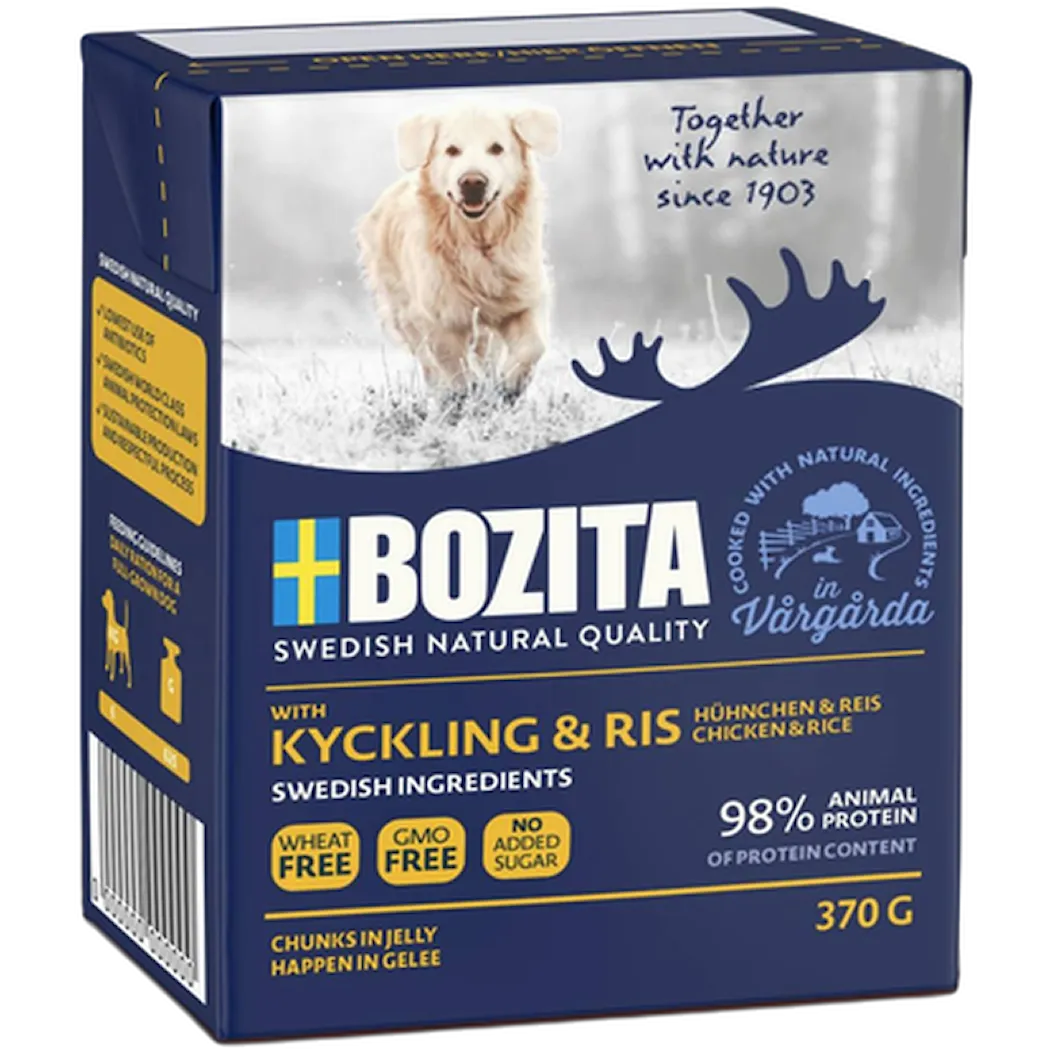 Bozita Kyckling & Ris i Gelé Våtfoder Hund 370g