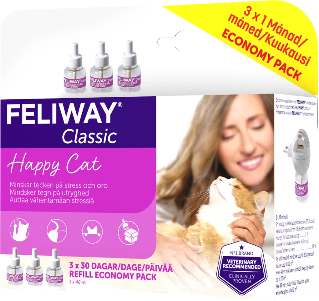 Trygghetsdoft Katt Feliway Classic Refill 3x48 ml