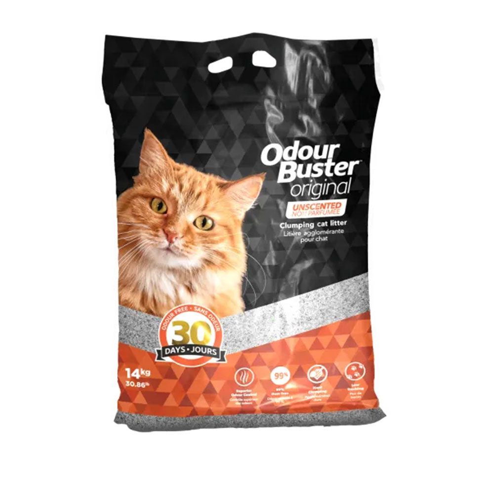 Odour Buster Original Kattsand Klumpbildande – 14 kg Oparfymerad
