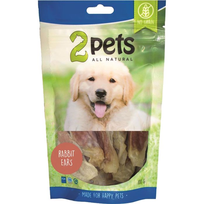 2Pets Kaninöron Naturligt Hundgodis 100g