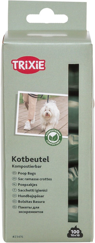 Trixie Bajspåsar av majs, komposterbara, 100-pack, skogsgrön