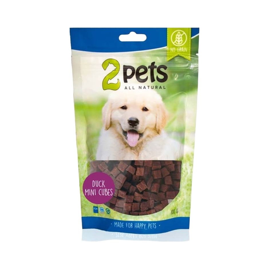 2pets Dogsnack Mini Cubes Anka 100g