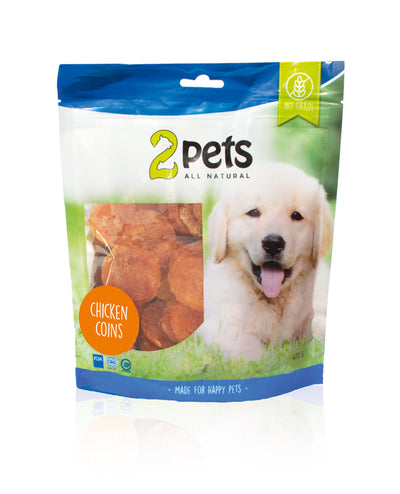 2 pets Dogsnack Chicken Coins, 400 g