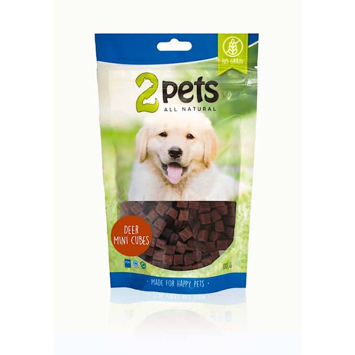2pets Deer MiniCubes Hundgodis 100g
