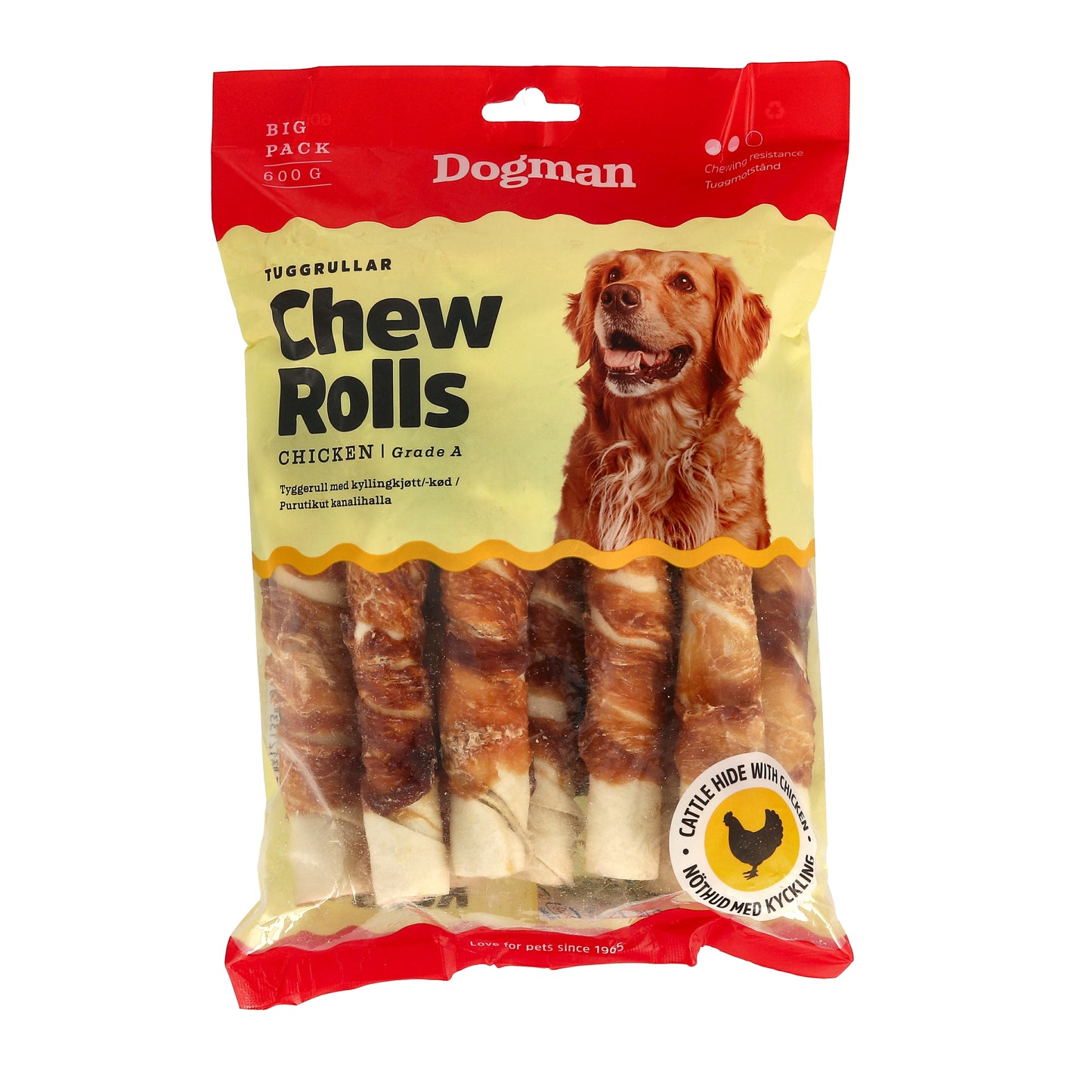 Dogman Tuggrullar med Kyckling 10p Vit 17,5cm