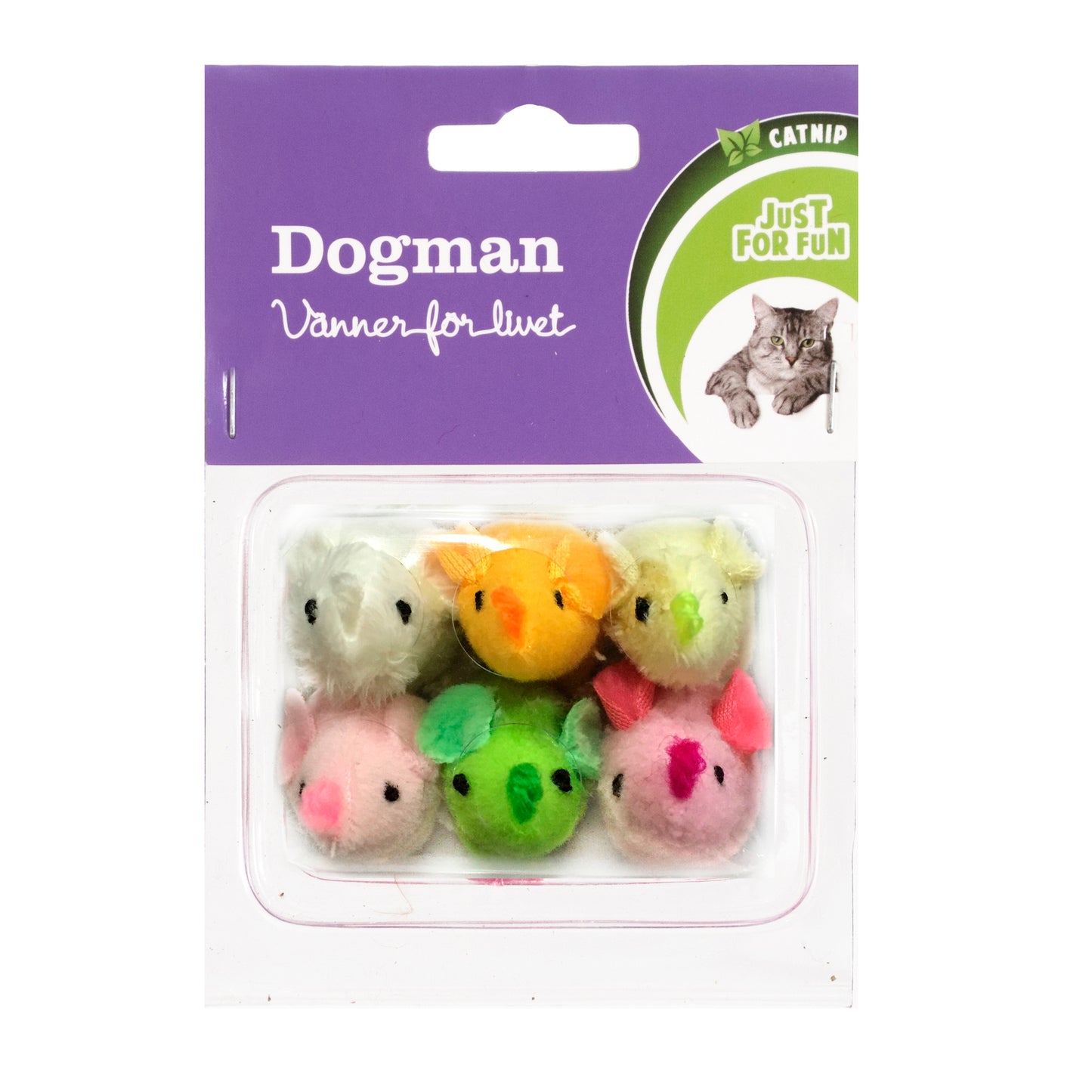 Dogman Kattleksak Möss med Kattmynta 6p Flerfärgad
