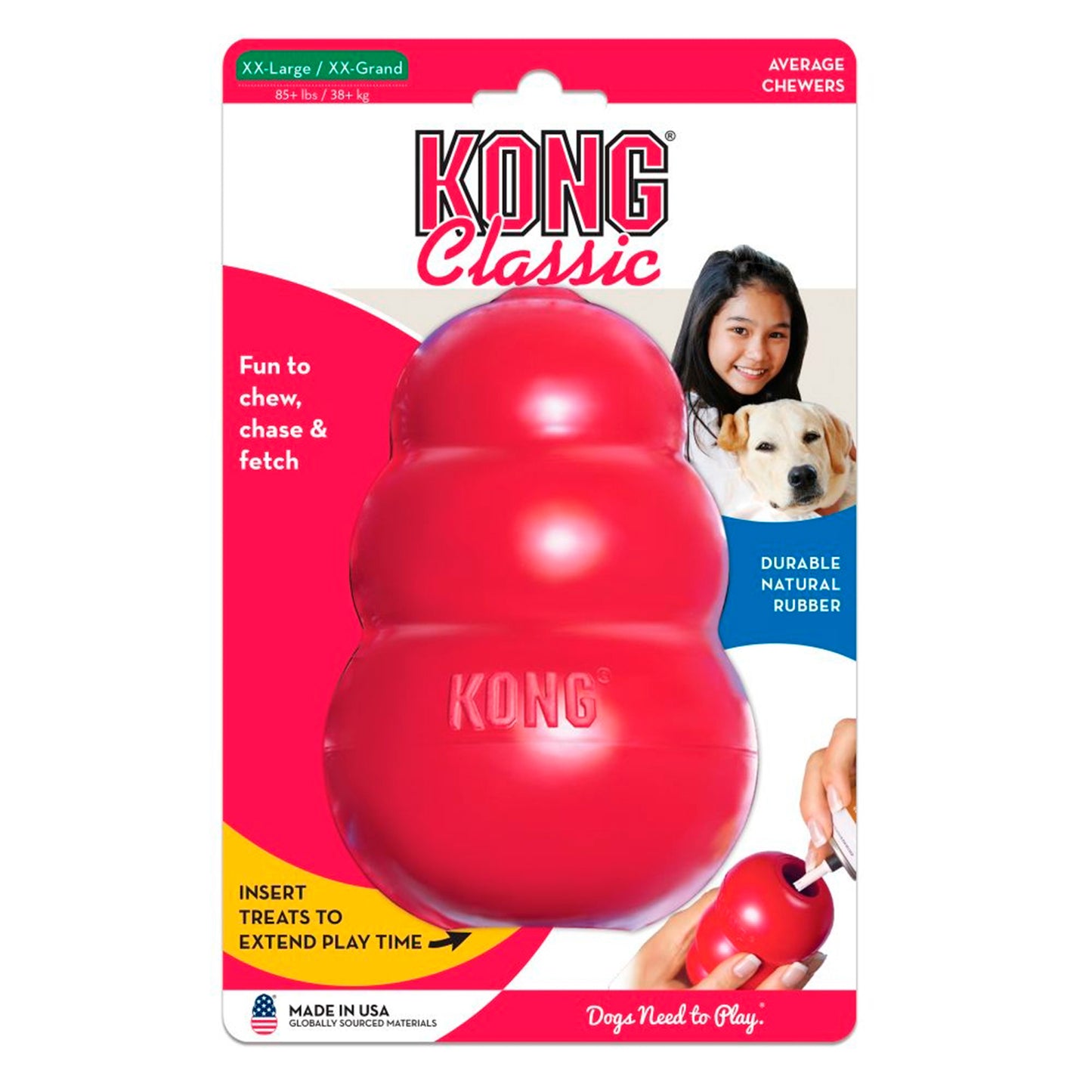 KONG Classic Röd XXL Hundtugg 16x10 cm