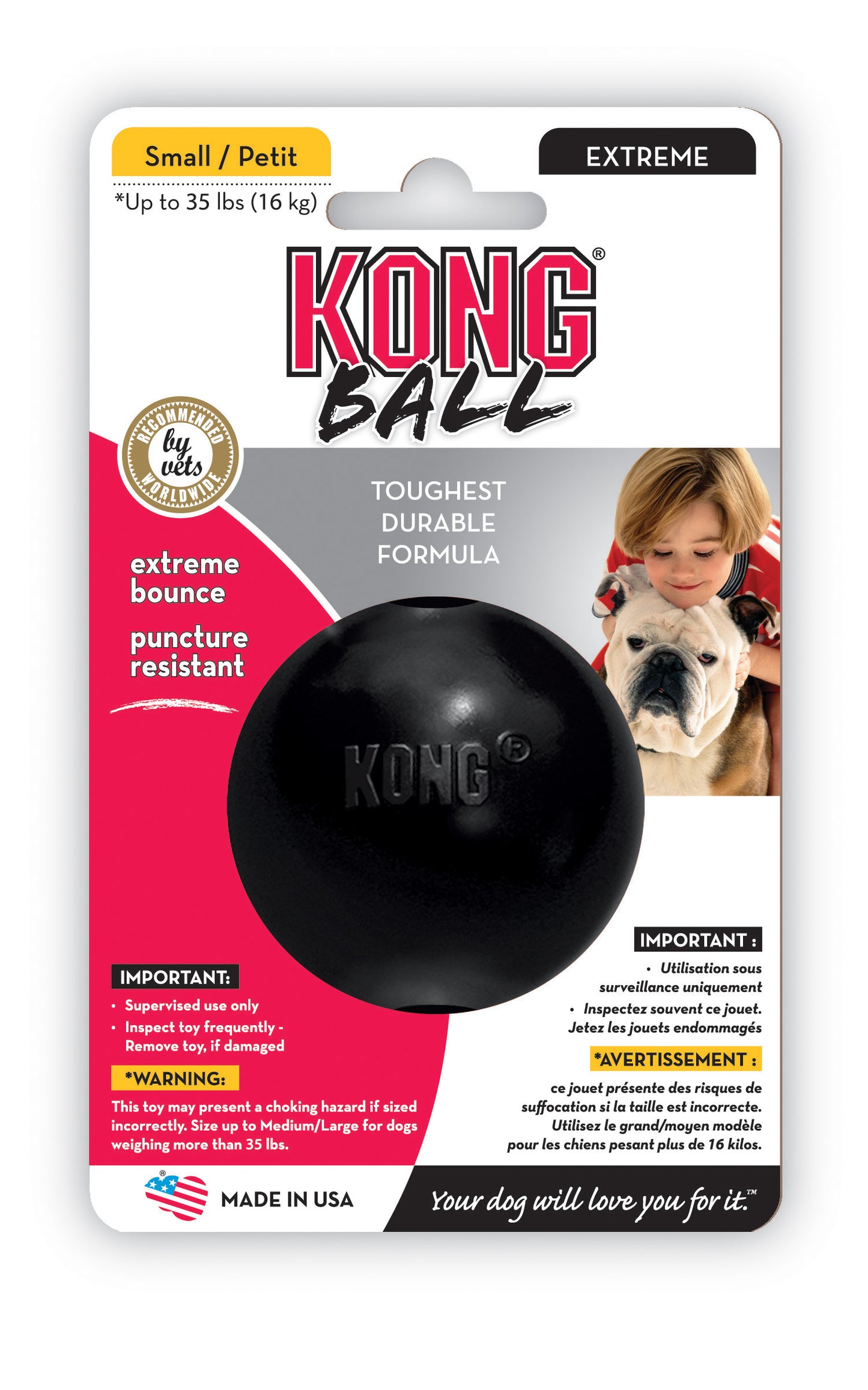 Kong Leksak Ball Extreme Svart S