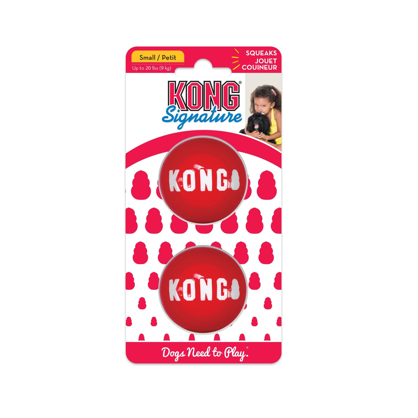Kong Leksak Signature Balls 2p Röd L