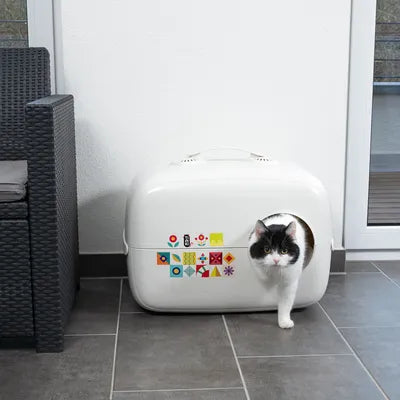 TIAKI Rex kattlåda med tak  Vit