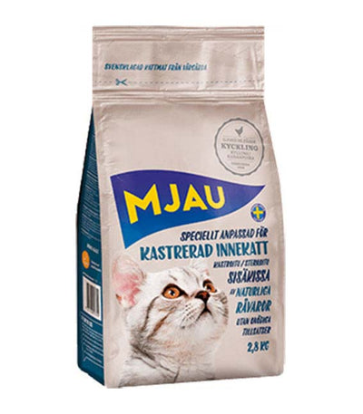 Mjau Torrfoder för Kastrerad Innekatt 2,8kg