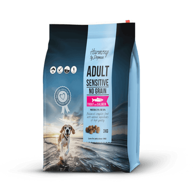 Harmony Adult Sensitive 3kg – Spannmålsfritt med Öring & Lax