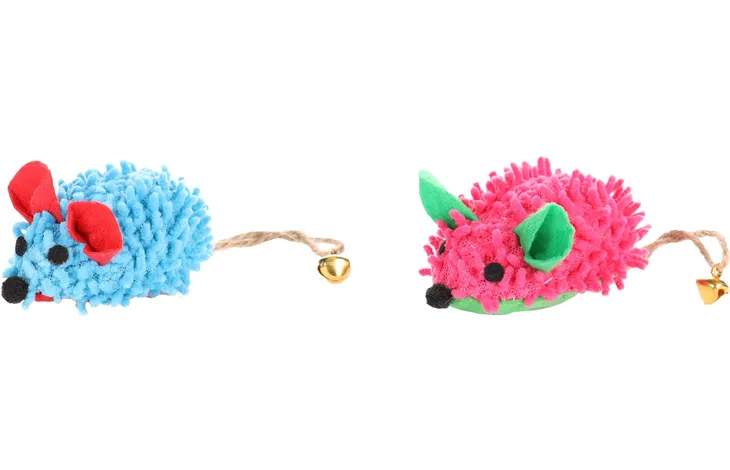 FLAMINGO Kattleksak Multo Mus Blå&rosa Mix 8cm