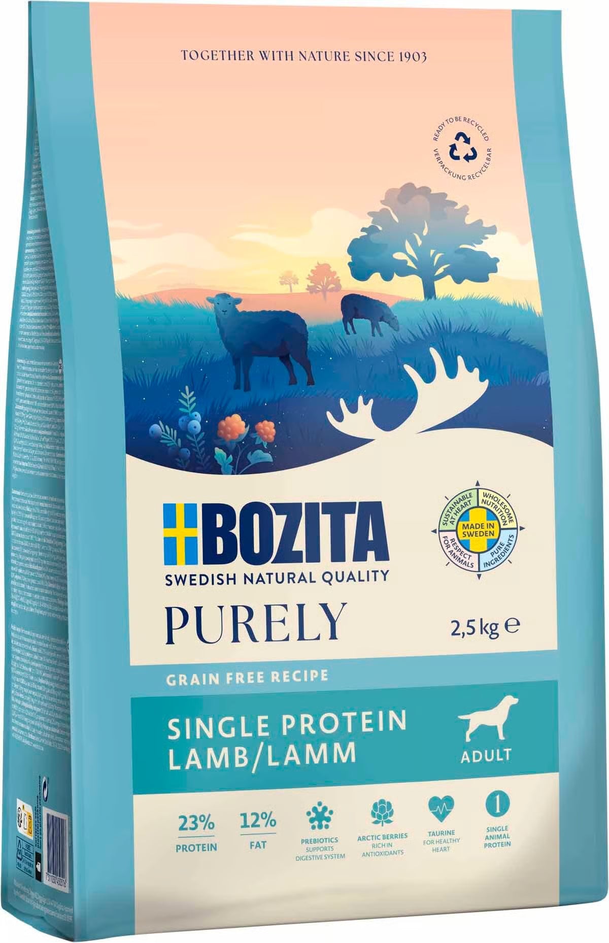 Bozita Purely Adult Lamb – Torrfoder 2,5 kg