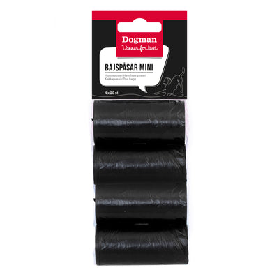 Dogman Bajspåsar Mini Svarta 4x20p