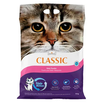 Intersand Classic kattsand med doft av babypuder