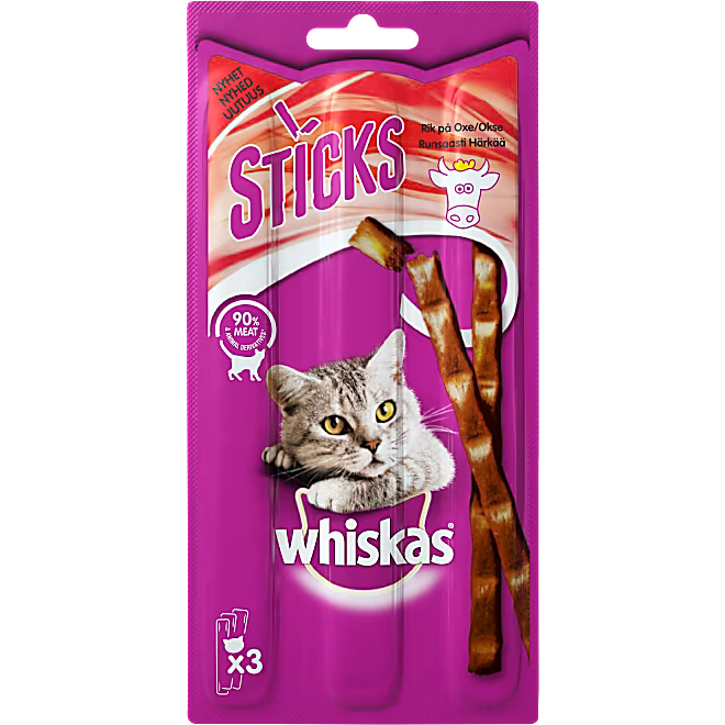 Whiskas Kattsnacks Sticks Oxkött