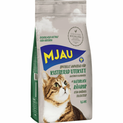 Mjau Kastrerad Utekatt Torrfoder Kyckling 2,8kg