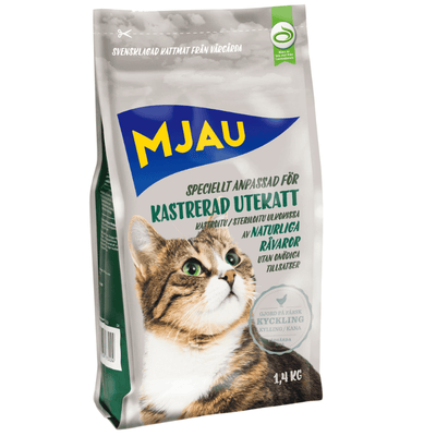 Mjau Kastrerad Utekatt Torrfoder Kyckling 2,8kg