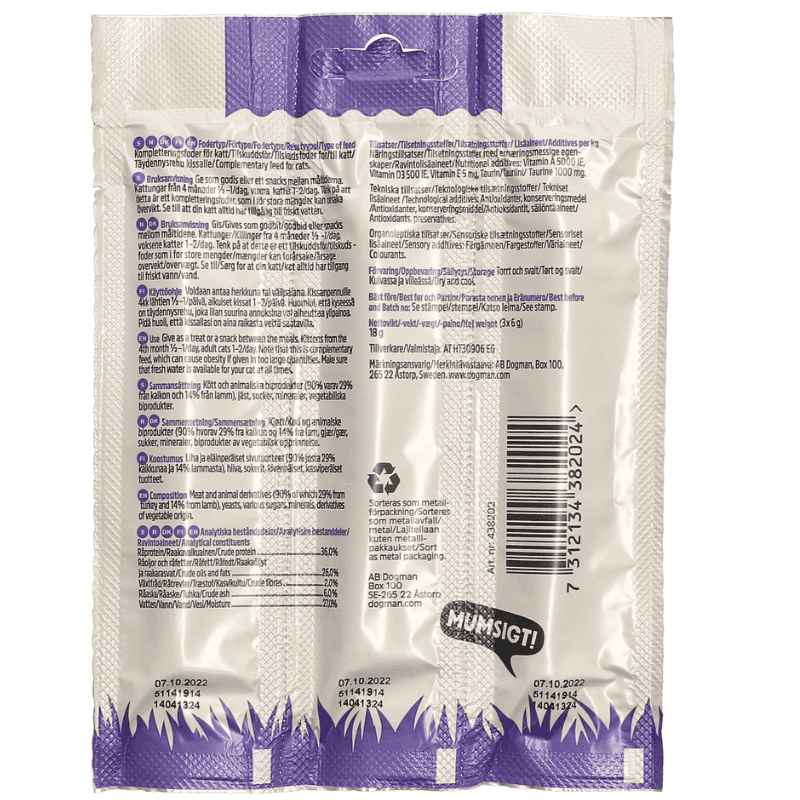 Cat sticks kalkon lamm 3p