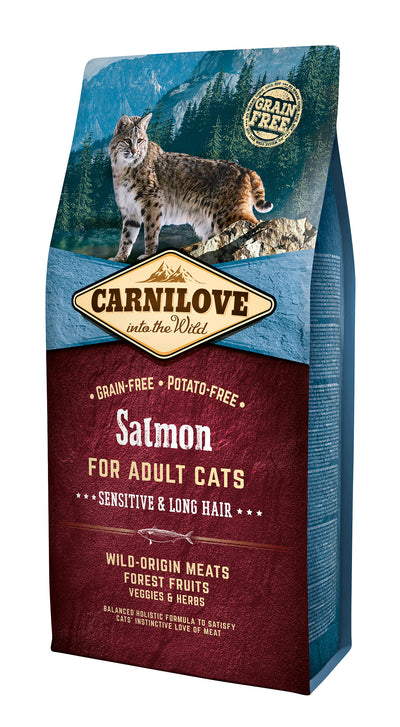 Carnilove Salmon Sensitive & Long Hair Kattmat 6kg