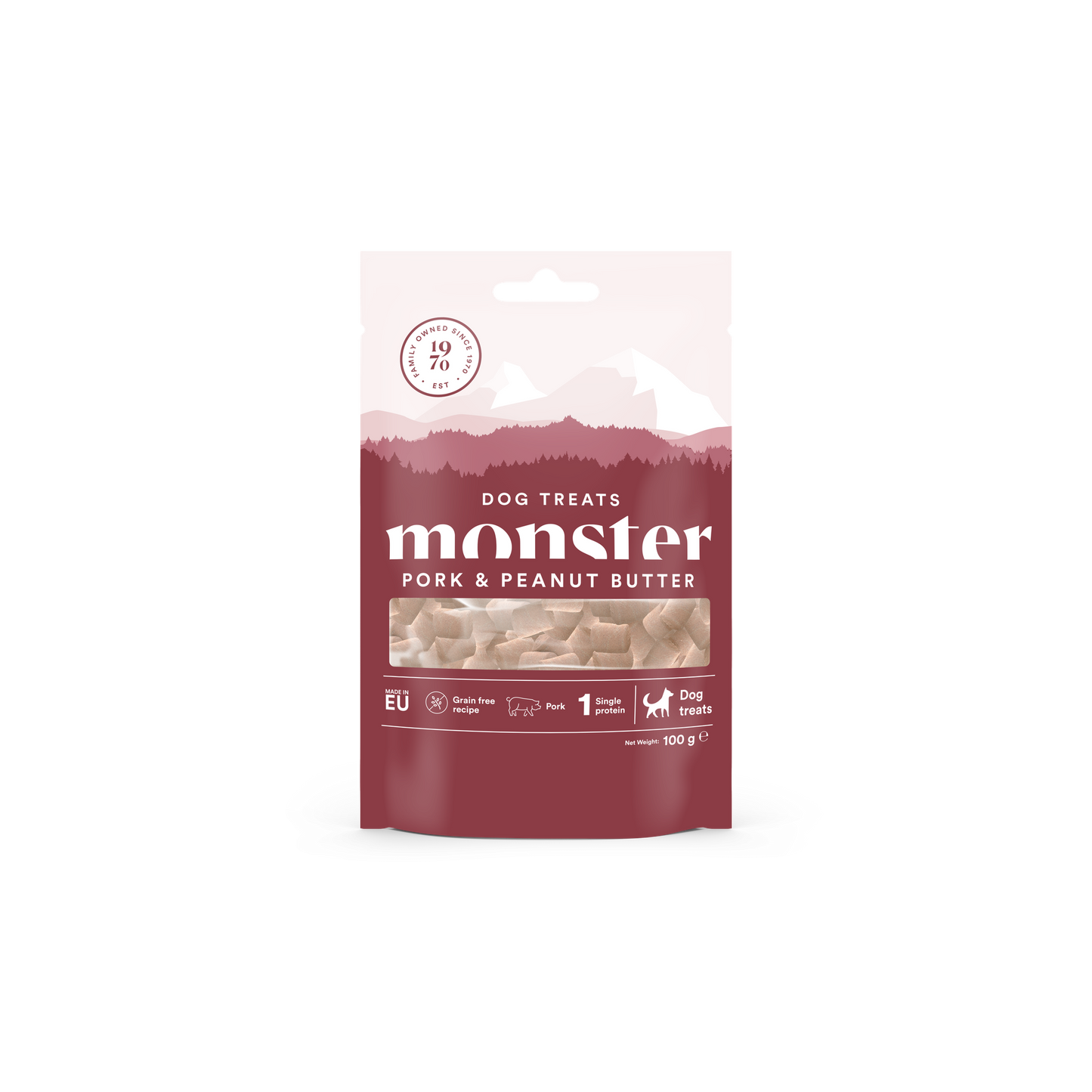 Monster Dog Treats Pork & Peanut Butter Hundgodis 100g