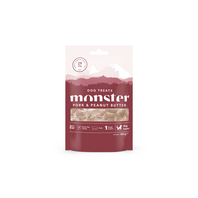 Monster Dog Treats Pork & Peanut Butter Hundgodis 100g