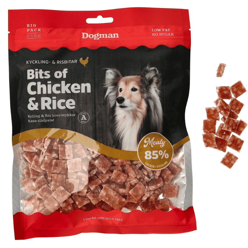 Dogman Bits of Chicken & Rice Hundgodis 100g