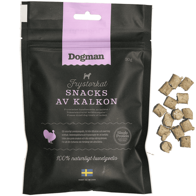 Dogman Frystorkat Snacks Kalkon 50g