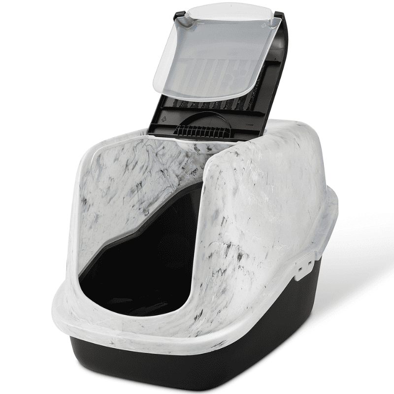 Kattlåda Nestor marble med tak