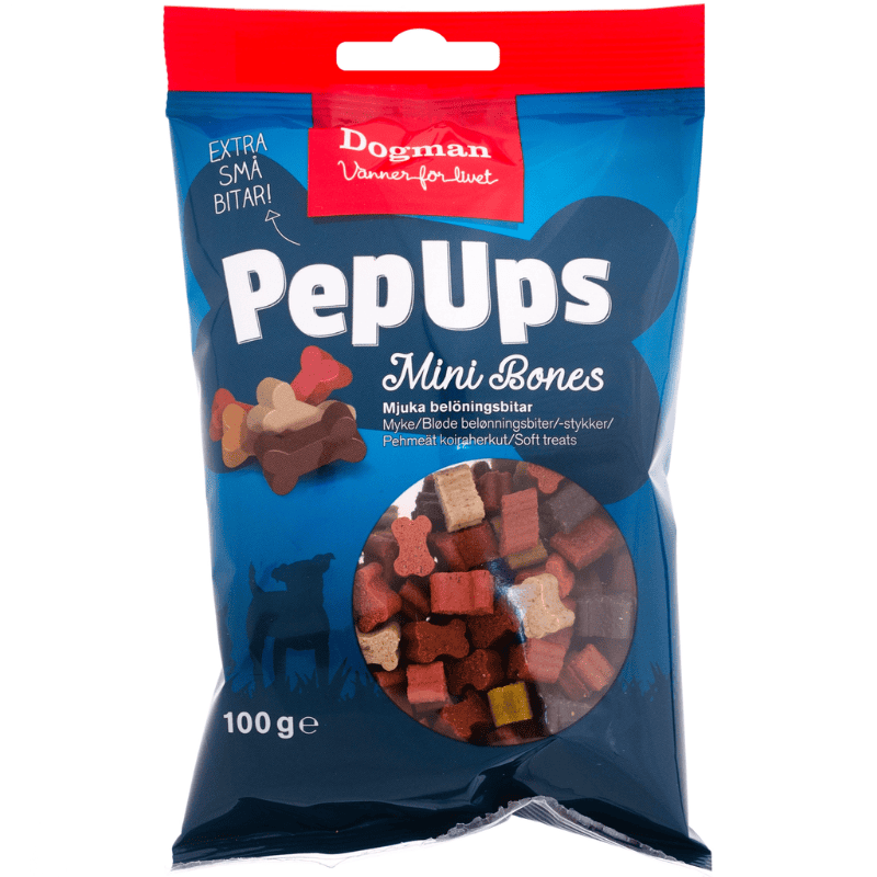 PepUps Mini Bones Kyckling, Biff & Lamm Hundgodis 29 kr