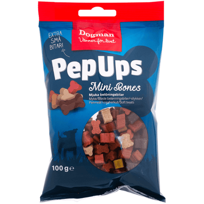 PepUps Mini Bones Kyckling, Biff & Lamm Hundgodis 29 kr