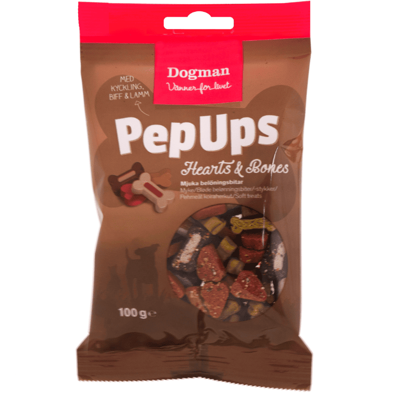 PepUps Hearts & Bones 3-smak Hundgodis