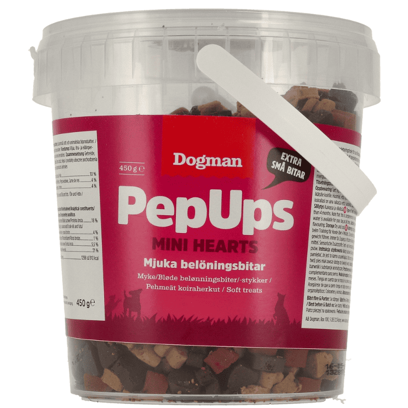 PepUps Mini Hearts Hundgodis Kyckling, Biff & Lamm 50g