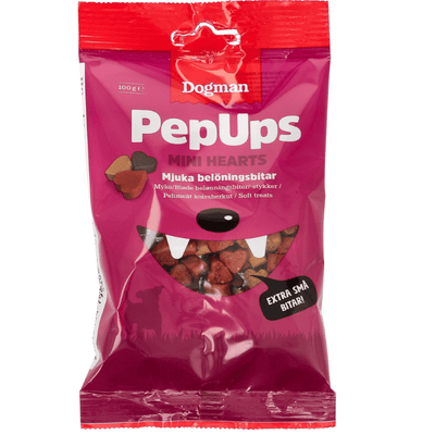 PepUps Mini Hearts Hundgodis Kyckling, Biff & Lamm 50g